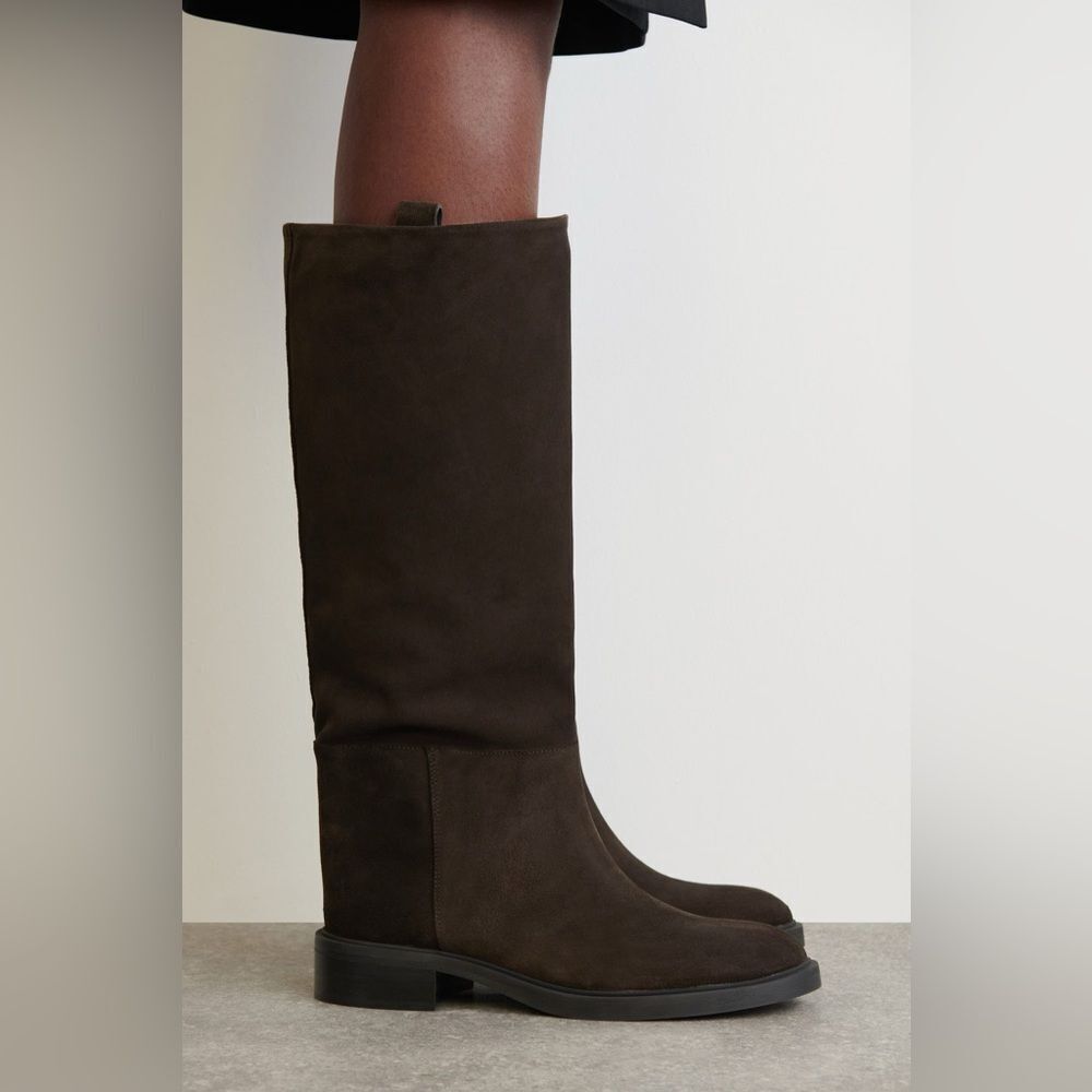COS SUEDE RIDING BOOTS in Chocolate brown - Picture 4 of 16